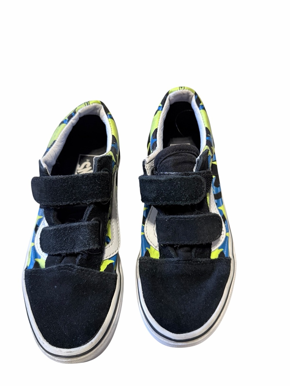 💜BUNDLE CONVERSE & VANS Kids Black & Green Casual Sneakers - Velcro Comfort - Picture 8 of 12